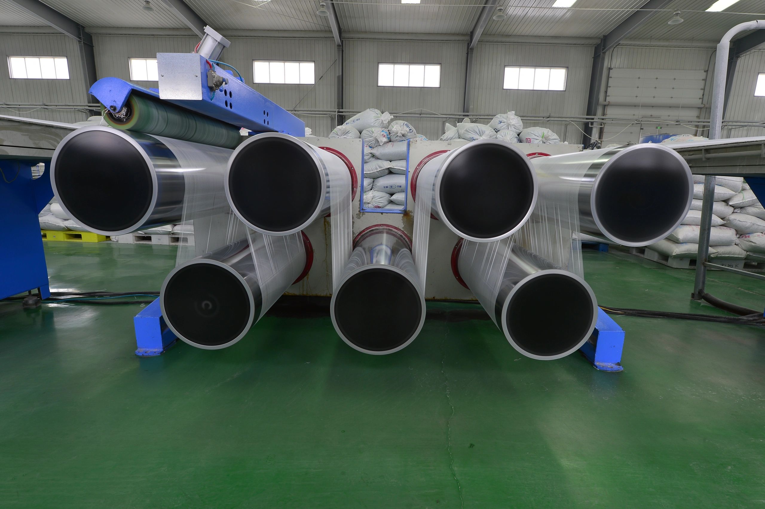 Packaging production equipment in a factory